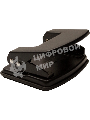 Дырокол Silwerhof Daily, до 20 листов, металл черный, отверстий: 2, с линейкой