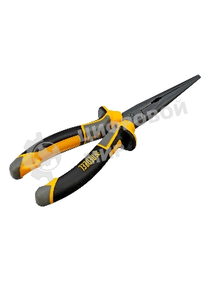 Длинногубцы прямые Denzel 205 мм, трехкомпонентные рукоятки