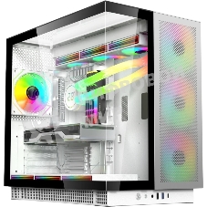 Компьютерный корпус ACD Phantom 100 ATX, Type-C + 2XUSB 3.0+HD audio combo, 4X120мм ARGb fans+Remote control, See View case, TG, Aluminum.