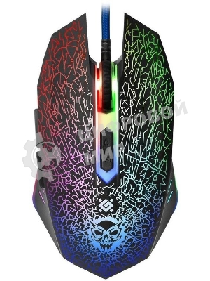 Мышь проводная Defender Shock GM-110L черный, 3200 dpi, USB, кнопки - 6