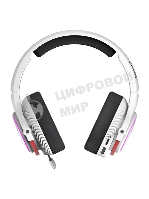 Гарнитура Bloody MR720 Naraka белый, беспроводная + проводная, радиоканал/Bluetooth/mini jack 3.5 мм, до 44 ч, подсветка