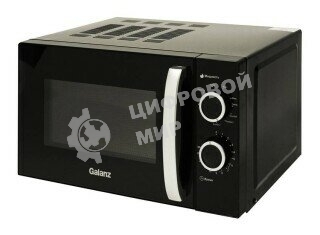 Микроволновая печь Galanz MOG-2009MB черный, 20 л, 700 Вт, переключатели - поворотный механизм