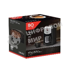 Кофеварка капельная со встроенной кофемолкой BQ CM1009 черный-стальной, исп. кофе - зерновой/молотый, 0.625 л, 700 Вт.