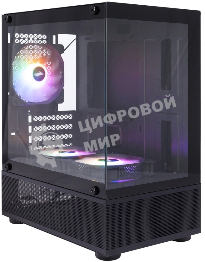 Компьютерный корпус 1STPLAYER MIKU Mi2-A черный mATX 3x120мм LED fans Mi2-A-BK-2F1R-1F1