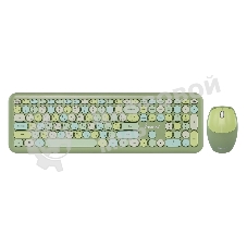 Комплект клавиатура+мышь Smartbuy 666395AG беспроводной, USB, 1000 DPI, зелёный