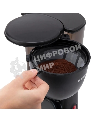Кофеварка капельная Vitek Prive VT-8380 черный, исп. кофе - молотый, 1.25 л, 600 Вт
