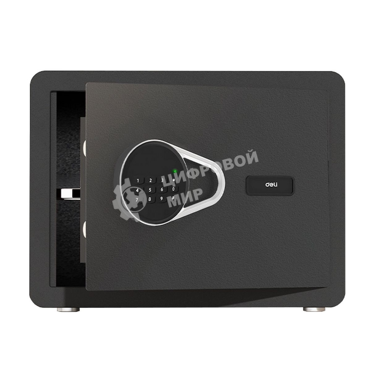 Сейф Deli ET540 350x 250x 250 мм, кодовый электронный/ключевой, черный