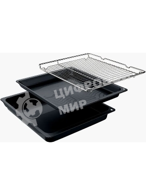 Духовой шкаф электрический Bosch HJA737BR0 Serie 4, 60 см, 76 л,нержавеющая сталь, Auto Pilot 10, 3D Hotair,класс энергоэффективности А, 7 режимов, LCD-дисплей, галогенное освещение, самоочистка EcoClean,проволочные направляющие