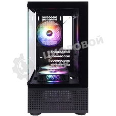 Компьютерный корпус 1STPLAYER MIKU Mi2-A черный mATX 3x120мм LED fans Mi2-A-BK-2F1R-1F1