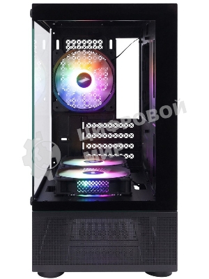 Компьютерный корпус 1STPLAYER MIKU Mi2-A черный mATX 3x120мм LED fans Mi2-A-BK-2F1R-1F1