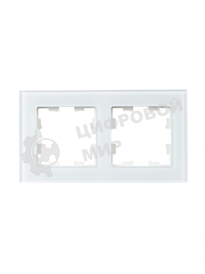 Рамка 2-местная IEK BRITE РУ-2-2-БрБ стекло белый