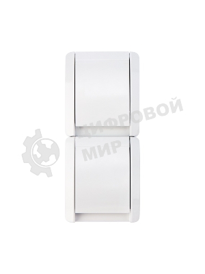 Блок вертикальный 2 розетки Kranz INDUSTRIAL IP54 с заземлением, о/у, белый