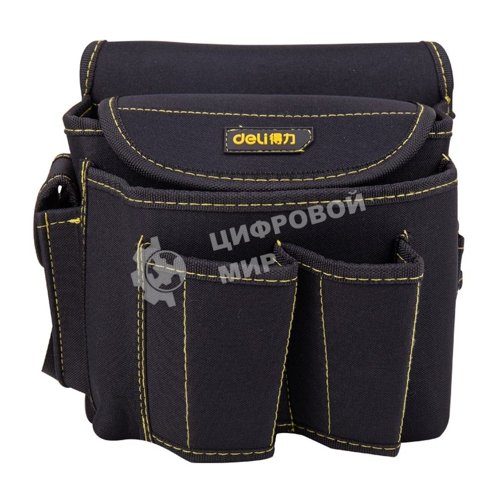 Поясная сумка монтажника Deli DL-P4 220 x 200 x 140мм, 6 карманов, ткань Оксфорд 600D
