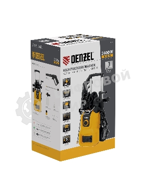Моечная машина высокого давления Denzel R-200D, 2400 Вт, 200 бар, 420 л/ч, с барабаном