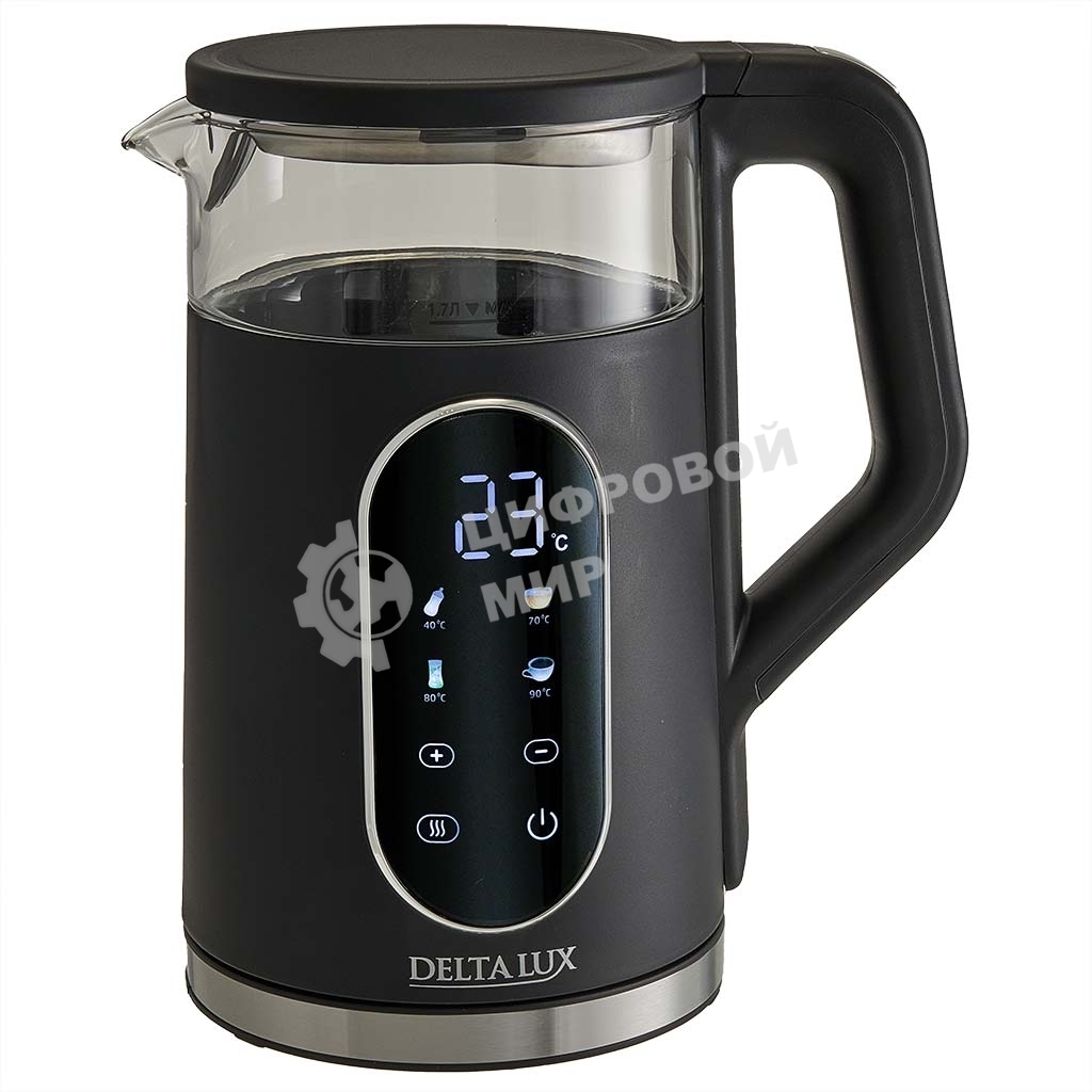 Чайник Delta Lux DE-1025 черный 2,2кВт, 1.7 л, LC