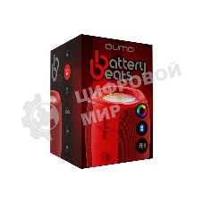 Колонка беспроводная QUMO BatteryBeats BT5.0 5Вт IP64 FM SD USB AUX подсветка 1500мА·ч красный