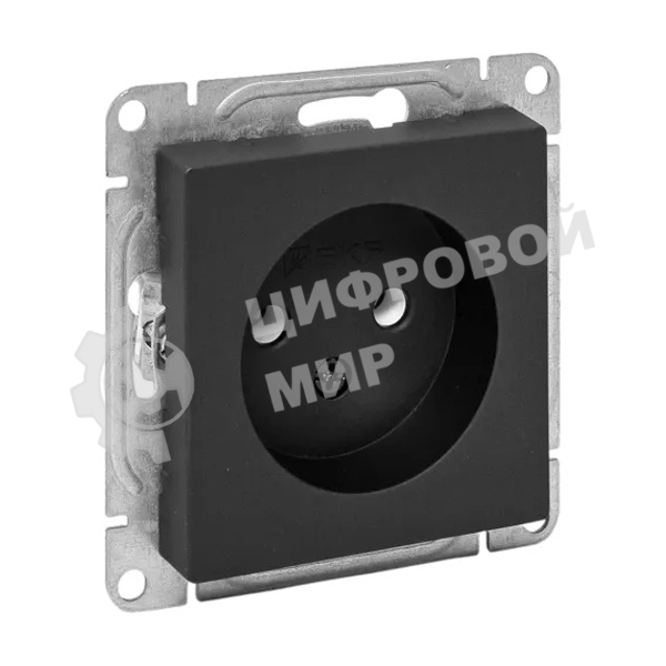 Розетка EKF UP1-SOB-100 СП Эпика 16А без заземл. без шторок механизм черный