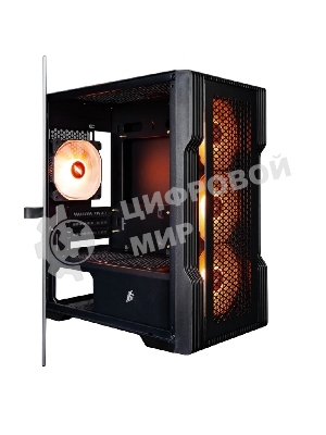 Компьютерный корпус 1STPLAYER TRILOBITE T3 ARGb черный mATX 4x120мм ARGb fans T3-BK-4F7