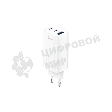 Сетевое зарядное устройство OLMIO 2Type-C/USB, 65W, 6A, QuickCharge3.0, PowerDelivery3.0, GAN