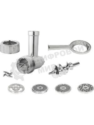 Мясорубка электрическая Haier HG-702 серебристый, 1900 Вт, 3.5 кг/мин, реверс, защита от перегрузки, насадки - 14