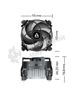 Кулер для процессора Arctic Alpine 17 CO серебристый, 92 мм, алюминий, 2700 об/мин, 24.4 дБ, 4 pin, 95 Вт, 77 мм