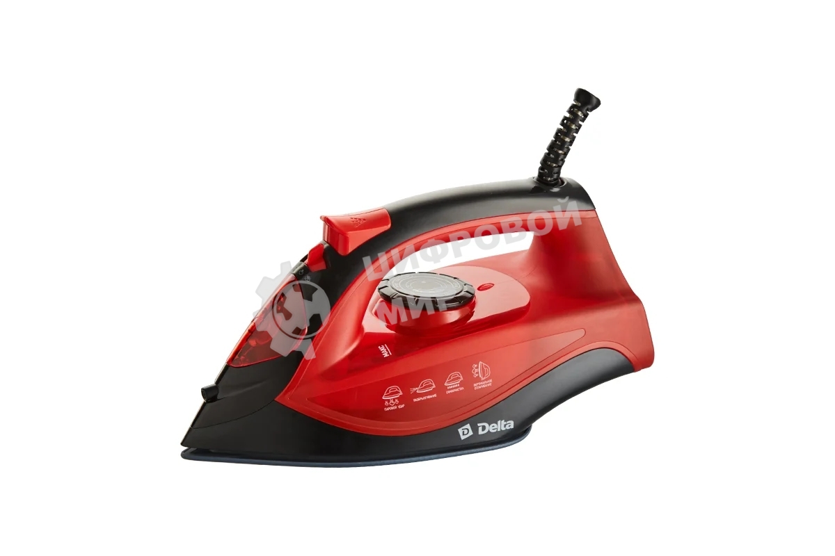 Утюг Delta DL-756 черный с красным, 2200 Вт, 23 г/мин, 125 г/мин, 250 мл
