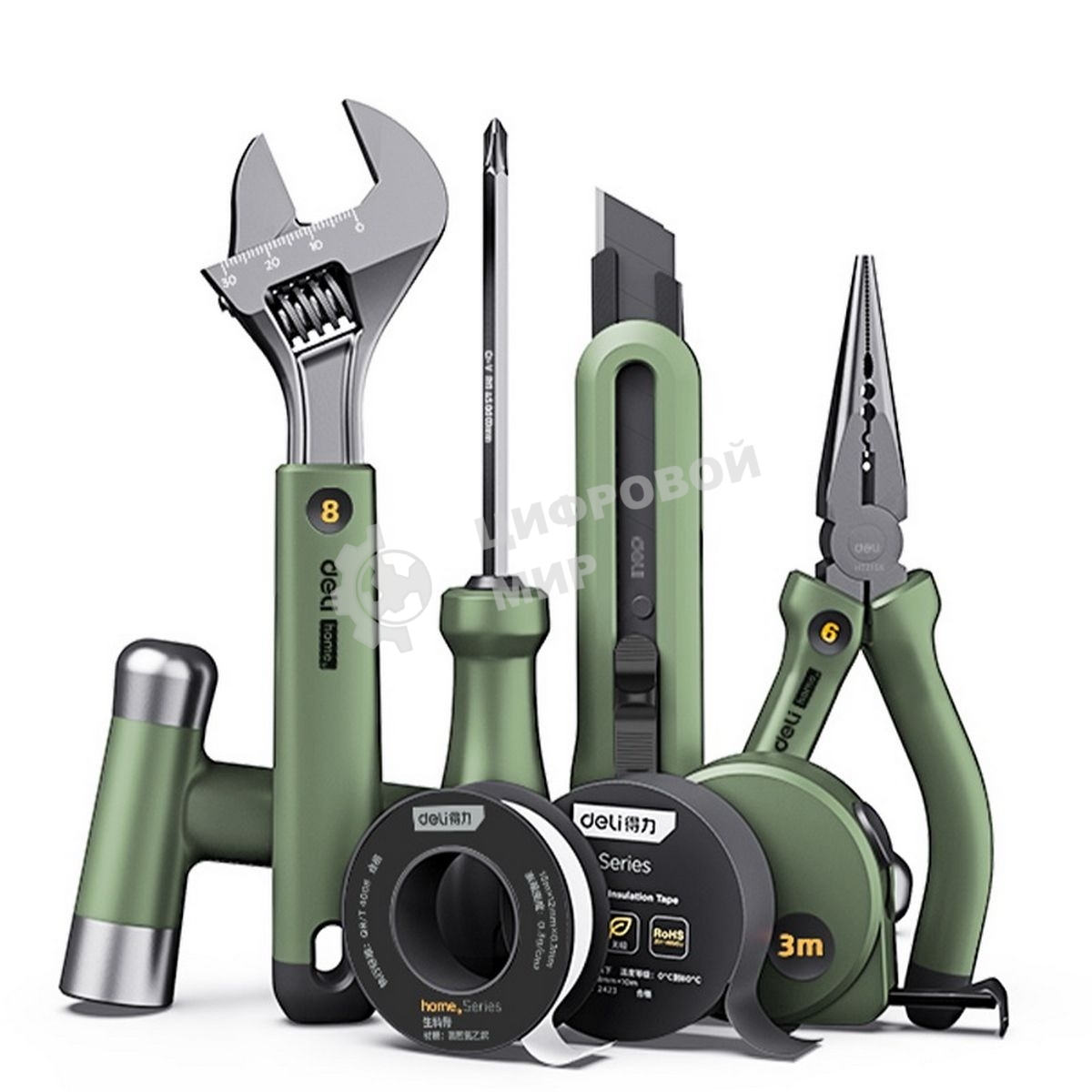 Набор ручного инструмента Home Series Green Deli HT0008L 8 предметов