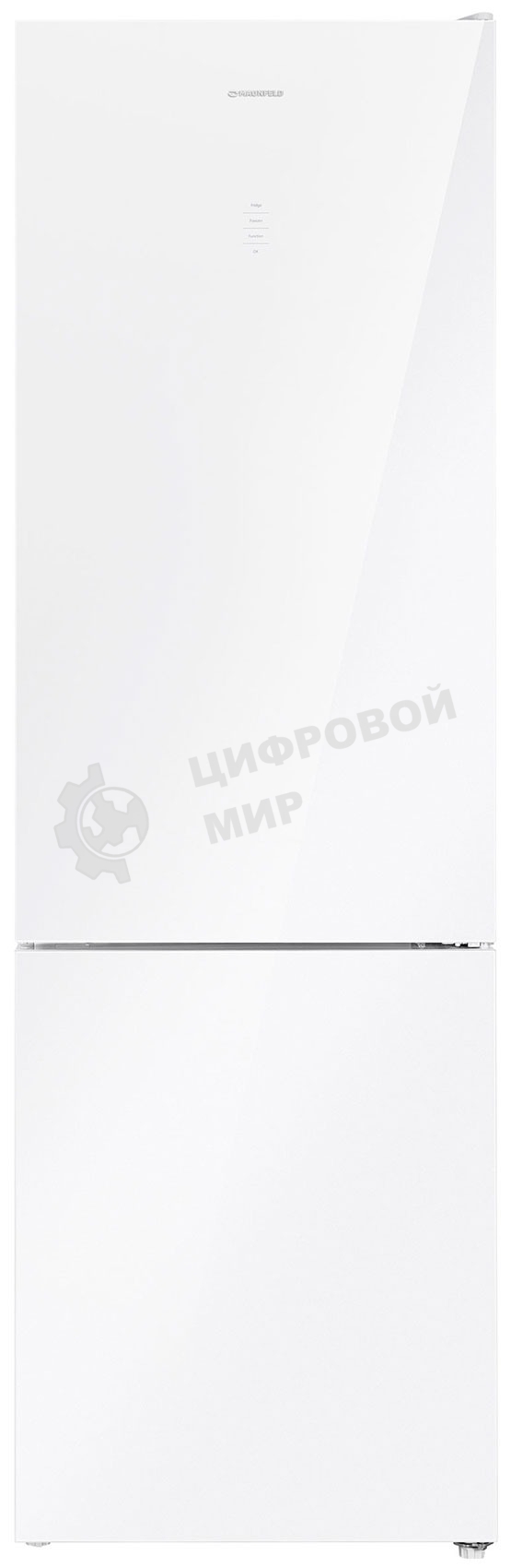 Холодильник Maunfeld MFF200NFW белый глянц. двухкамерный 271/106л морозилка снизу, No Frost