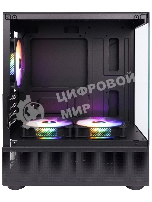 Компьютерный корпус 1STPLAYER MIKU Mi2-A черный mATX 3x120мм LED fans Mi2-A-BK-2F1R-1F1