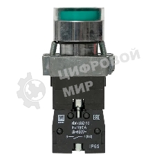 Кнопка BA31 с подсветкой 230В зел. NO IP65 PROxima EKF xb2-bw31-230-65