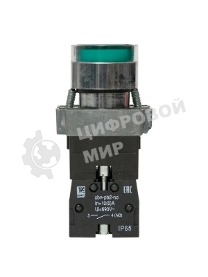 Кнопка BA31 с подсветкой 230В зел. NO IP65 PROxima EKF xb2-bw31-230-65
