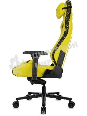 Кресло Knight Craft Dragon желтый, экокожа, 120 кг, механизм качания