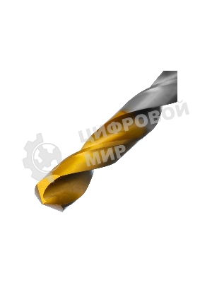 Сверло спиральное по металлу Denzel 10 x 133 мм, Р6М5, Golden Tip