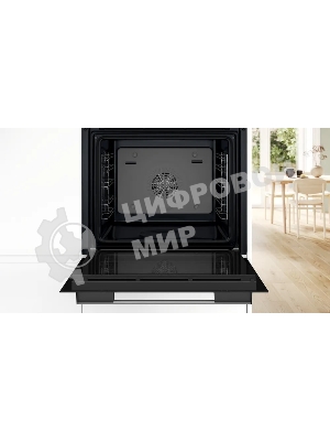 Духовой шкаф электрический Bosch HJA737BR0 Serie 4, 60 см, 76 л,нержавеющая сталь, Auto Pilot 10, 3D Hotair,класс энергоэффективности А, 7 режимов, LCD-дисплей, галогенное освещение, самоочистка EcoClean,проволочные направляющие