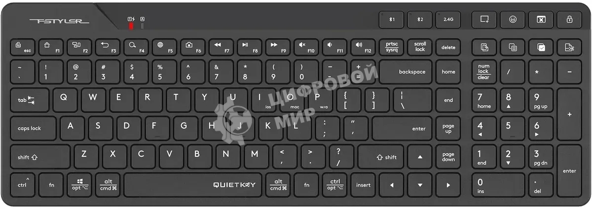 Клавиатура A4Tech FBK27C AS беспроводная, Bluetooth, радиоканал, чёрный