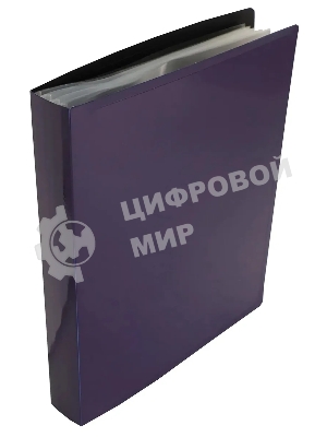 Папка с 100 прозрачными вкладками Бюрократ DeLuxe DLVBOX100BBERRY A4, пластик, 0.7мм, черничный в коробе