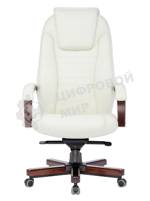 Кресло руководителя Бюрократ T-9923WALNUT/IVORY слоновая кость кожа крестовина дерево