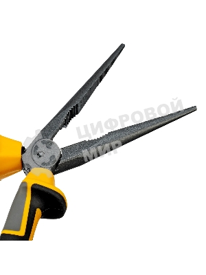 Длинногубцы прямые Denzel 205 мм, трехкомпонентные рукоятки