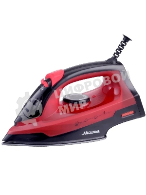 Утюг Аксинья КС-3004 черный с красным, 2200 Вт, 25 г/мин, 120 г/мин, 160 мл