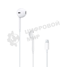 Проводные наушники Apple EarPods A1748 белый, вкладыши, Lightning, микрофон, регулировка громкости