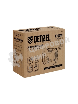 Компрессор воздушный Denzel DL1300, 10 бар, 1,3 кВт, 180 л/мин, 5 л, с набором аксессуаров