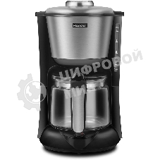 Кофеварка капельная Rondell 1100-RE-01 серебристый/черный, исп. кофе - молотый, 1.25 л, 1000 Вт