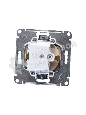 Механизм розетки 1-м СП AtlasDesign 16А IP20 с заземл. защ. шторки с крышкой шампань