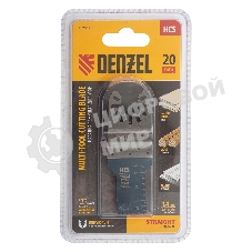 Насадка для МФИ Denzel режущая пазовая прямая, HCS, по дереву, 20 х 1,4 мм, мелкий зуб