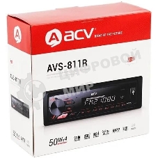 Автомагнитола ACV AVS-811R, 1 DIN, USB Type-A, AUX, съёмная панель