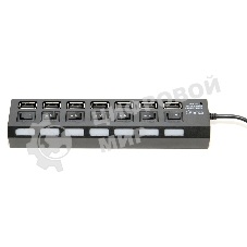USB-концентратор USB 5bites HB27-203PBK 7*USB2.0 / БП 5В-2А / 1M / черный
