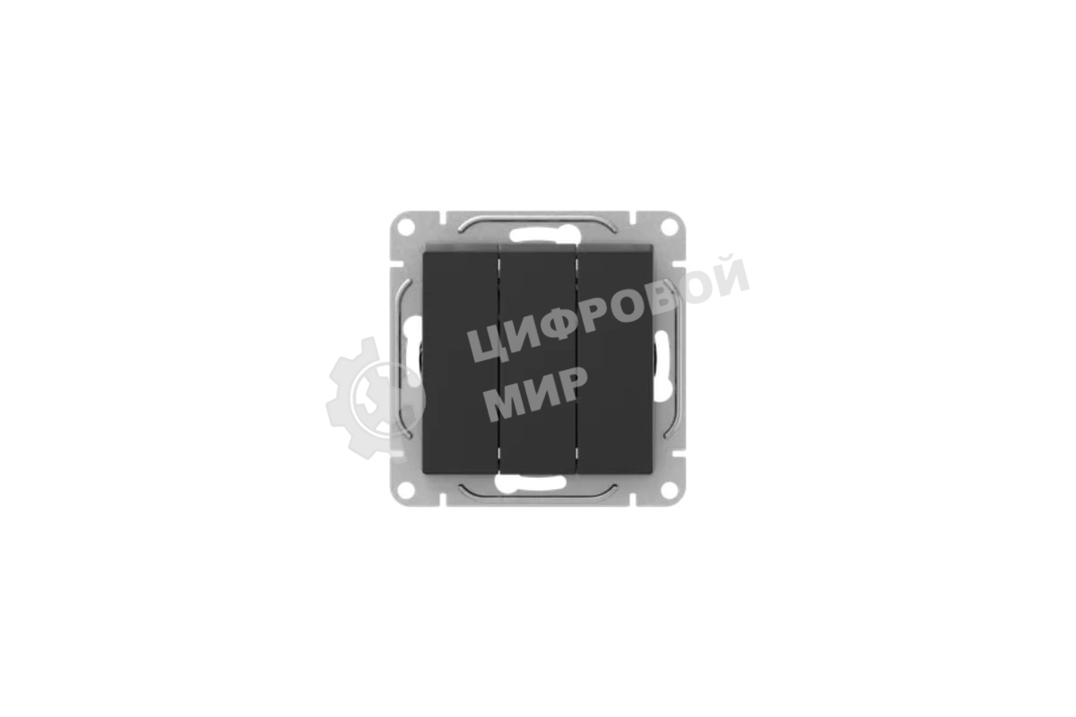 Механизм выключателя, трехклавишный EKF Эпика UP1-SWB-31 черный