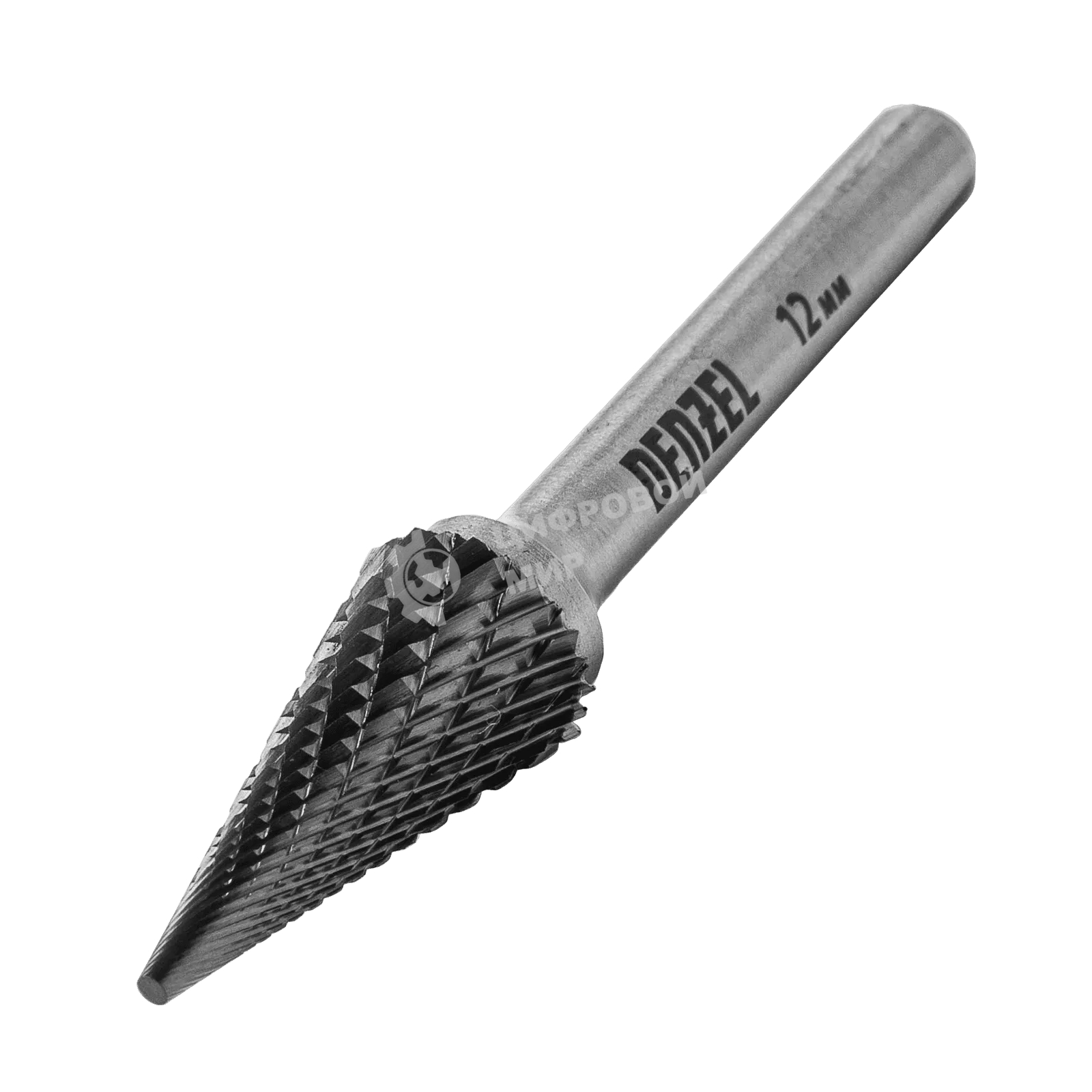 Борфреза по металлу Denzel твердосплавная, коническая, тип-M, 12 мм