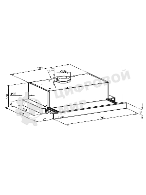 Вытяжка встраиваемая LEX Hide G 600 серый, 60 см, 550 куб. м/ч, 42 дБ