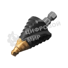 Сверло ступенчатое Denzel 9-12-15-18-21-24-27-30-33-36 мм, Р6М5, 6-гр. хвостовик